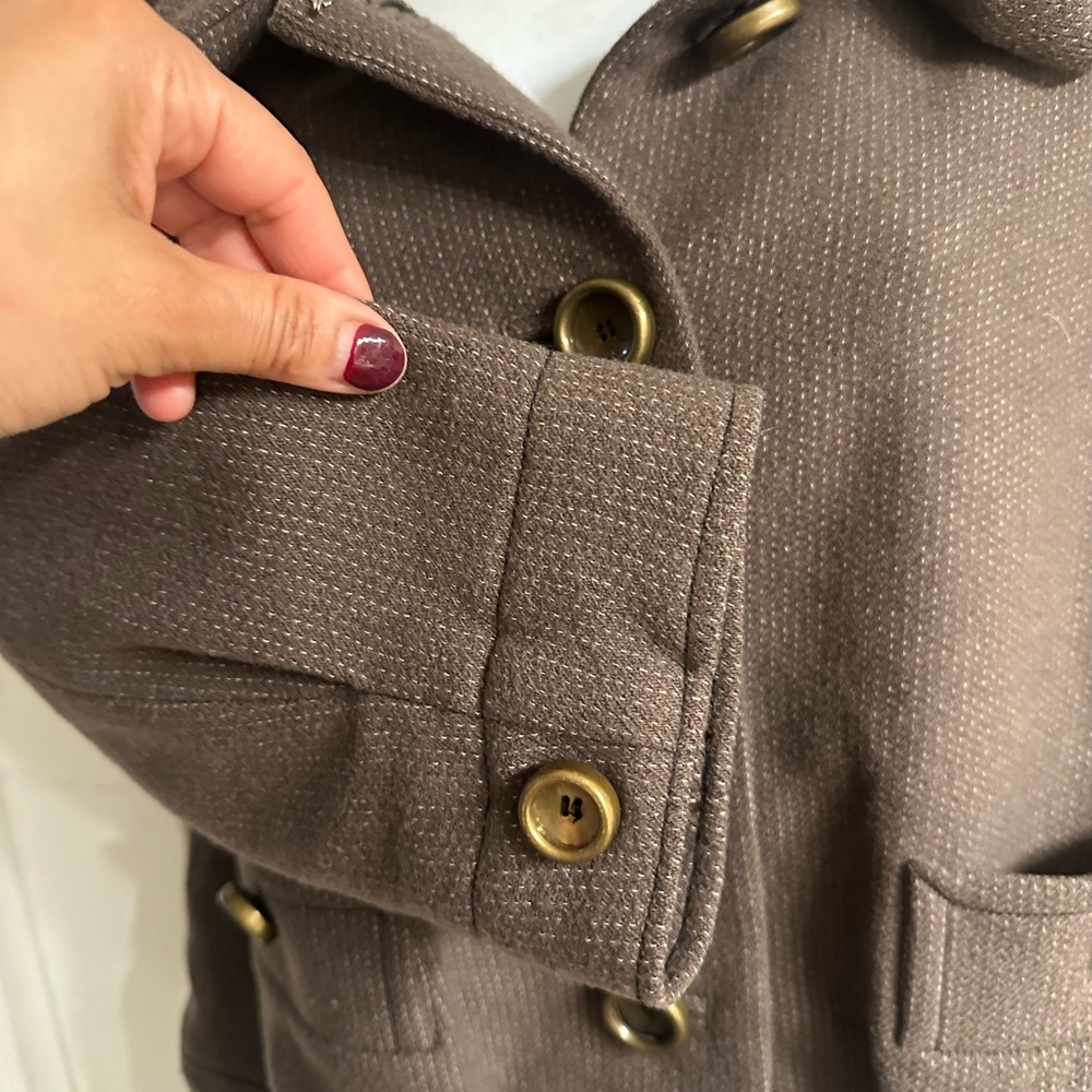 Marc By Marc Jacobs Taupe Pea Coat with Gold Buttons - Picture 3 of 6